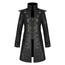 Load image into Gallery viewer, Handmade Men Steampunk Faux Leather Military Jacket Gothic Fashion Coat
