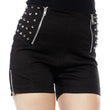 Women Gothic Punk Rock Shorts Spiked with Zippers and Gothic Skirt Style - Alternative Gothic Dark Wear | Embrace Dark Aesthetic Men & Women Gothic Clothing
